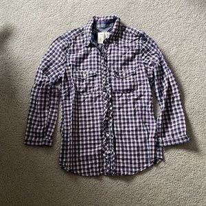 Plaid womens button down shirt - S
